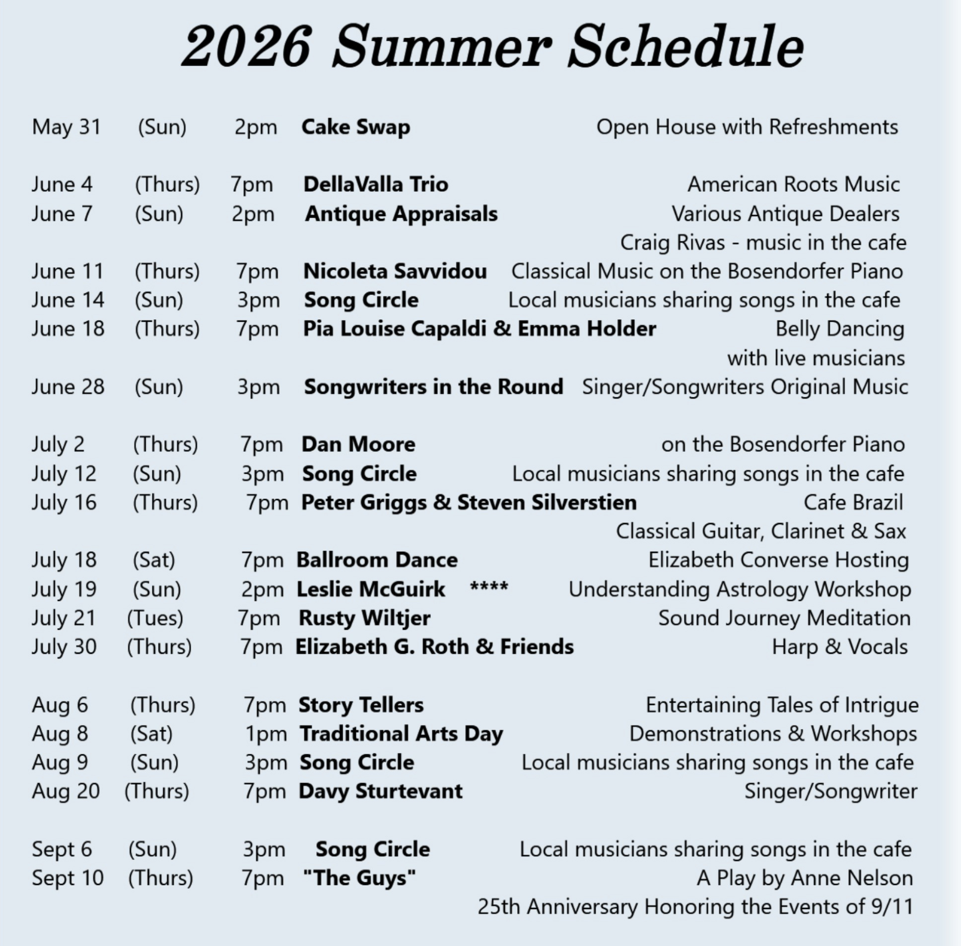Schedule